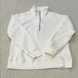 Workshop Republic Clothing White Quilted Women's Sweatshirt